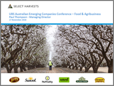 UBS Australian Emerging Companies Food & Agribusiness Conference