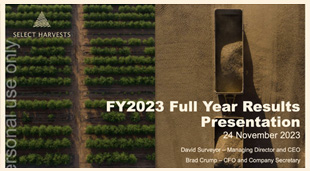 Select Harvests 2023 Full Year Results