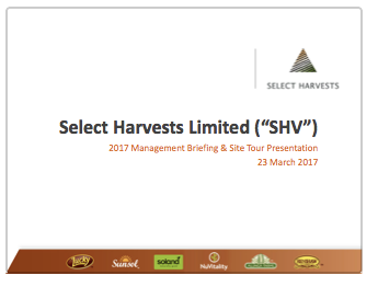 Select Harvests Annual Management Briefing & Site Tour 2017